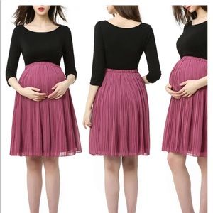 Kiki & Kai-Marie Colorblock Pleat Skirt Maternity Dress